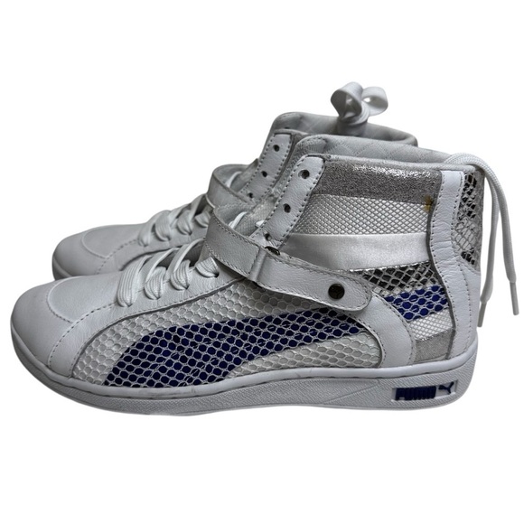 Puma Shoes - PUMA HI-TOP THE KEY WHITE SURF THE WEB BLUE WHITE WOMENS SNEAKERS SIZE 7.5  NWOT